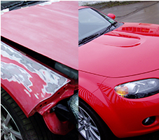 Red sports car repair