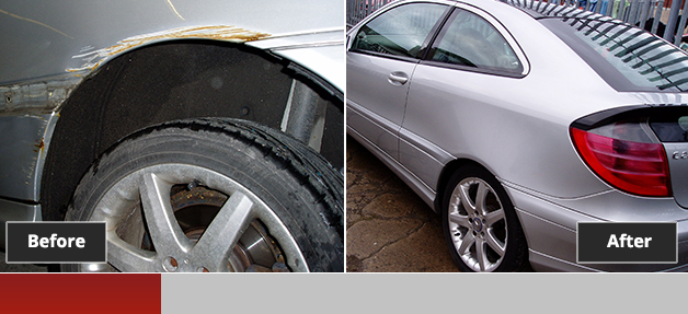 Mercedes C Class before and after repair