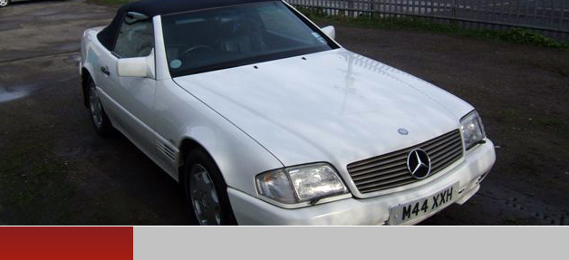 White Mercedes Benz convertible